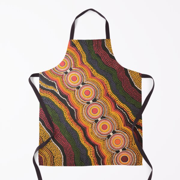 Item preview, Aboriginal Dot Painting Bedding Set Flowlines Rust designed and sold by AboriginalartVI.