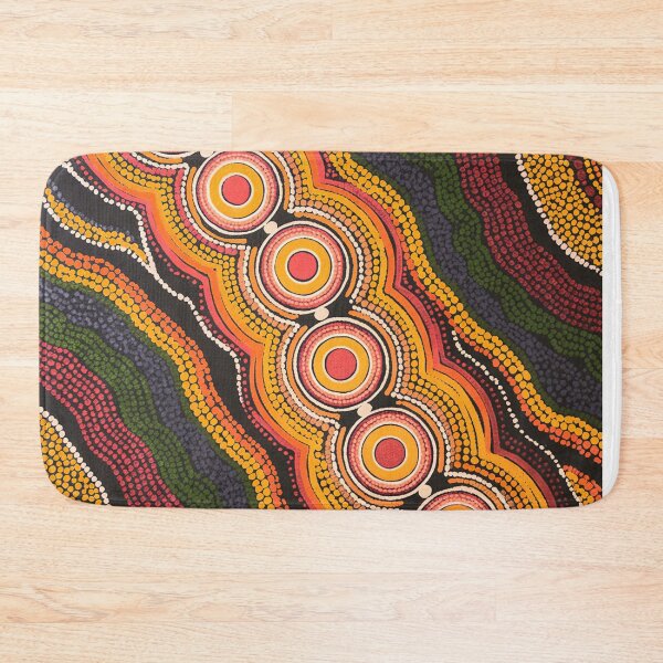 Item preview, Aboriginal Dot Painting Bedding Set Flowlines Rust designed and sold by AboriginalartVI.