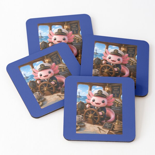 Item preview, Axolotl 3D Kawaii Ship Captain designed and sold by Axokris.