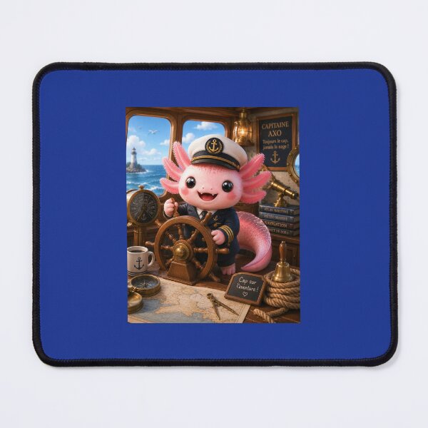 Item preview, Axolotl 3D Kawaii Ship Captain designed and sold by Axokris.
