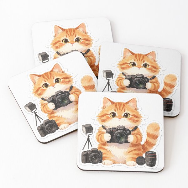 Item preview, Cute Orange Cat Photographer Camera designed and sold by onjirastudio7.