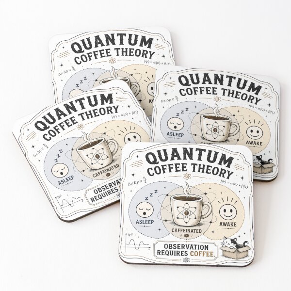 Item preview, Quantum Coffee Theory – Funny Science & Coffee Lover Graphic designed and sold by Shabrinox.