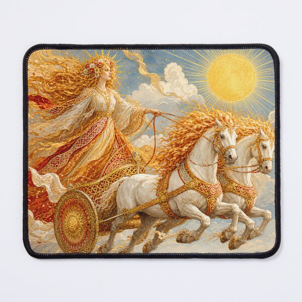 Item preview, Saule, Weaver of the Midsummer Sun | Baltic Sun Goddess Wall Art designed and sold by Stoneflower-Art.