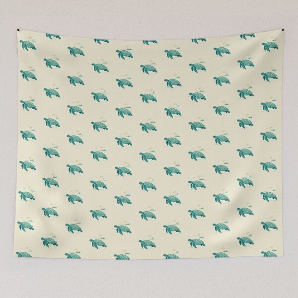 Item preview, Minimalist Tuvalu Sea Turtle Tropical Ocean Art designed and sold by DuckOddity.