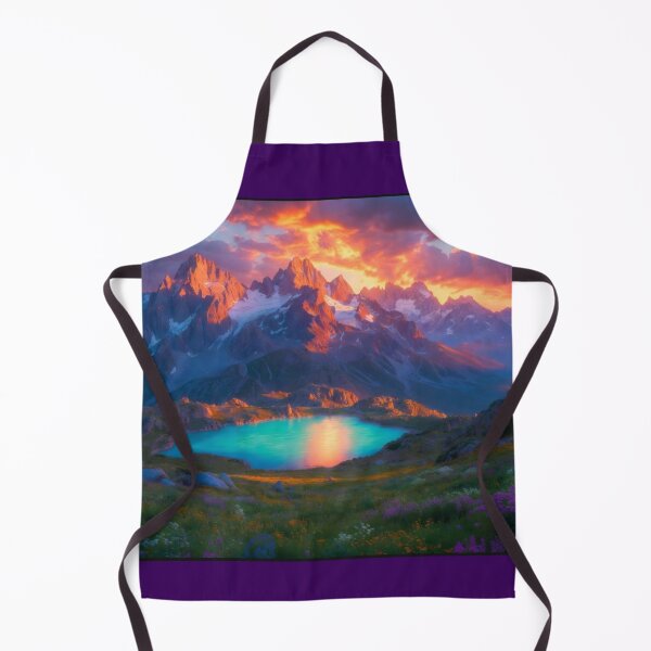 Item preview, Majestic Alpine Mountain Lake Fiery Sunset Reflection Valley designed and sold by Nexus Space.