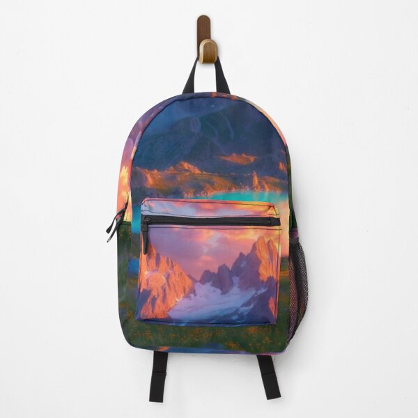 Item preview, Majestic Alpine Mountain Lake Fiery Sunset Reflection Valley designed and sold by Nexus Space.