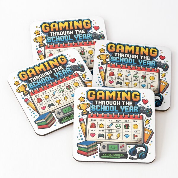 Item preview, Gaming Through The School Year Retro Pixel Gamer Calendar Back To School Design designed and sold by mansourhamid.