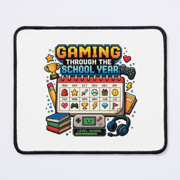 Item preview, Gaming Through The School Year Retro Pixel Gamer Calendar Back To School Design designed and sold by mansourhamid.