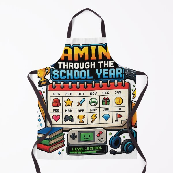 Item preview, Gaming Through The School Year Retro Pixel Gamer Calendar Back To School Design designed and sold by mansourhamid.