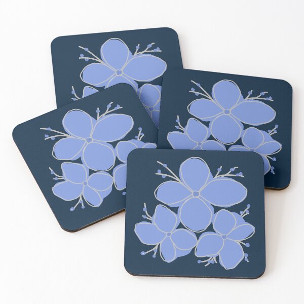 Item preview, Elegant Periwinkle and Navy Blue Daisy Art. designed and sold by Jyoti-Quotes.