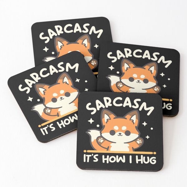 Item preview, Sarcasm hug - Funny Kawaii Fox Sarcastic Quote designed and sold by NemiMakeit.