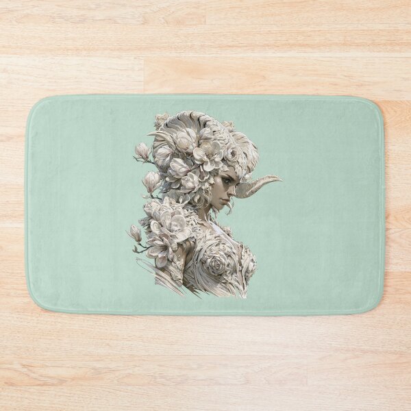 Item preview, White Floral Horned Goddess Fantasy Art designed and sold by MythicMood.