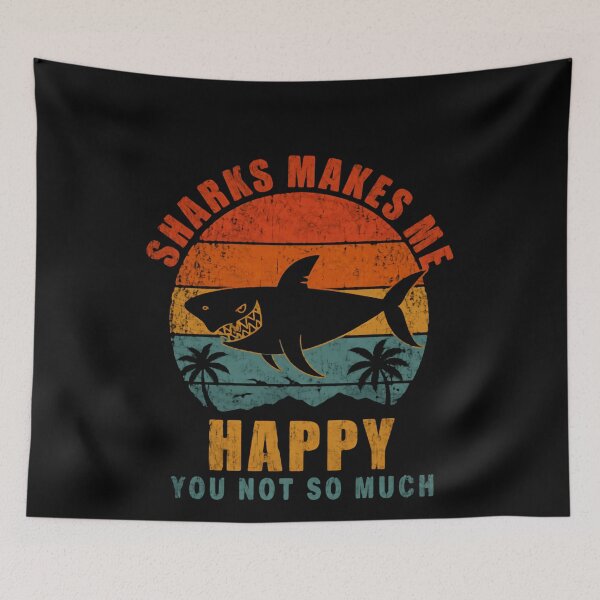 Item preview, Sharks Makes Me Happy You Not So Much Shark Lover Marine Life Ocean Fan designed and sold by JonesFlora2025.