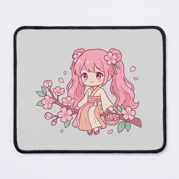 Item preview, Kawaii Anime Girl on Sakura Branch: Japanese Spring Cherry Blossom Season designed and sold by hattie's.