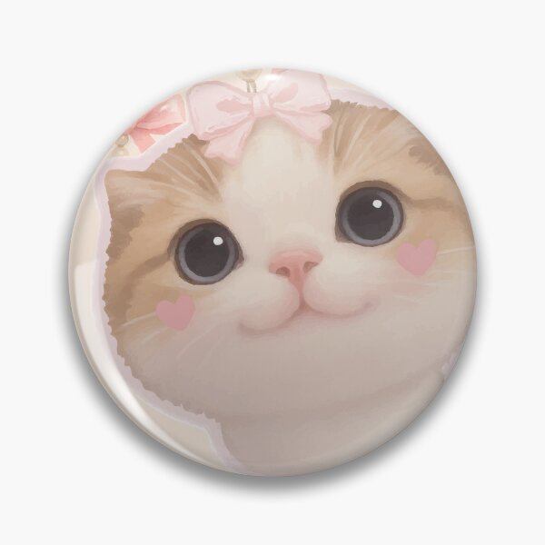 Item preview, Blushy Kawaii Cat with Pink Bow & Pearl Charm designed and sold by InkRevolt.
