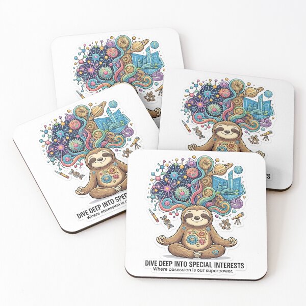 Item preview, Dive Deep Special Interests Neurodivergent Sloth designed and sold by ndmedia.