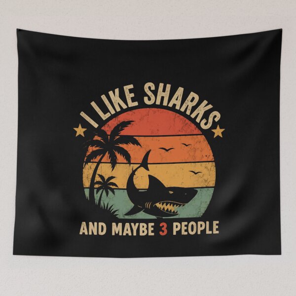Item preview, I Like Sharks And Maybe 3 People Funny Introvert Shark Lover designed and sold by JonesFlora2025.