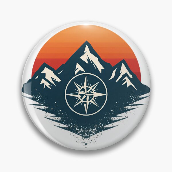 Item preview, Retro Mountain Compass Adventure Design designed and sold by Evergreen Horizon Works.