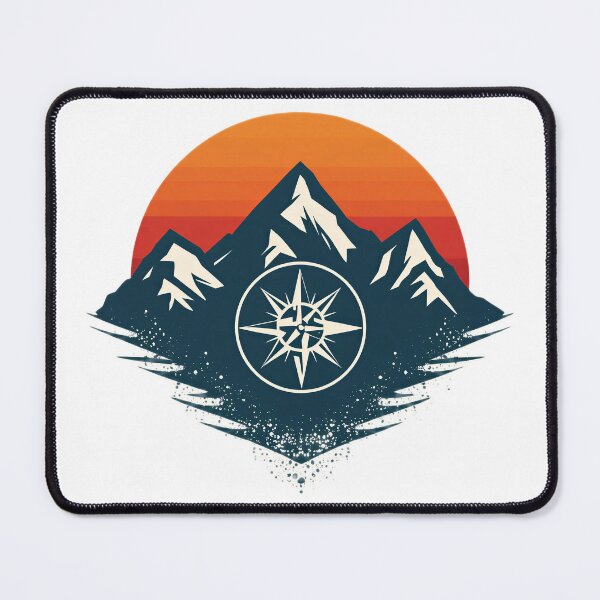 Item preview, Retro Mountain Compass Adventure Design designed and sold by Evergreen Horizon Works.