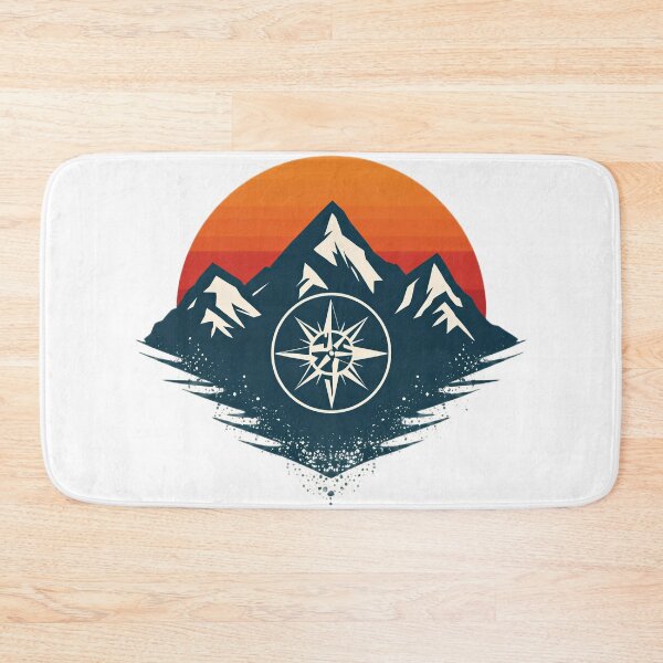 Item preview, Retro Mountain Compass Adventure Design designed and sold by Evergreen Horizon Works.