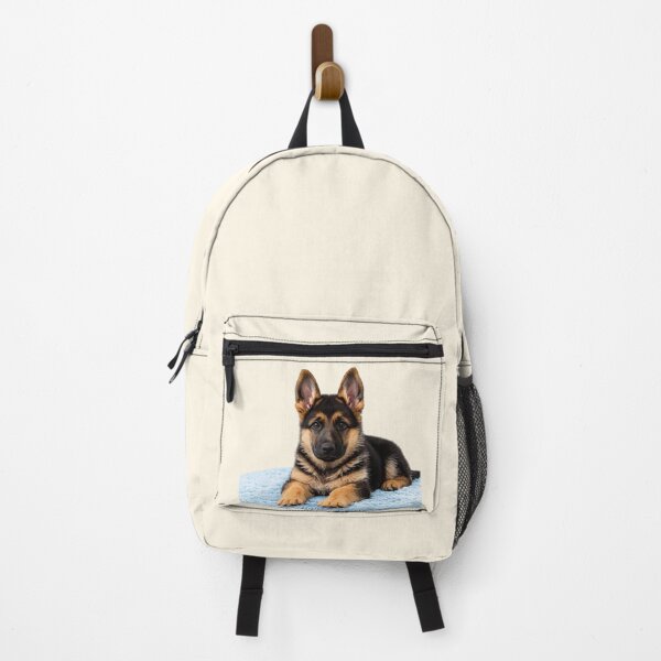 Item preview, Cute German Shepherd Puppy on Soft Blue Rug designed and sold by annenambiro.