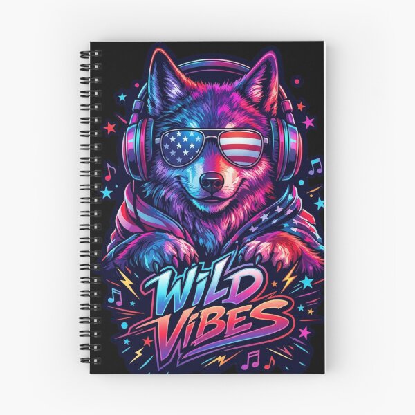 Item preview, Neon Wolf Wild Vibes Patriotic Sunglasses Headphones designed and sold by FREENATION2026.