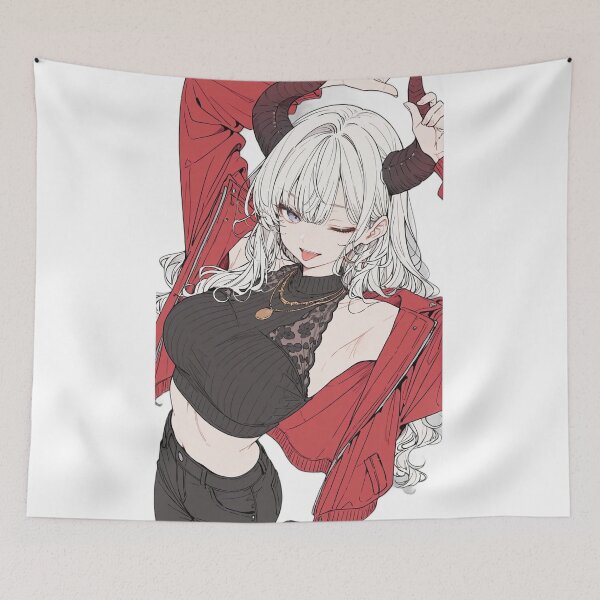 Item preview, Demon Girl Red Flight Jacket designed and sold by KomiArts.