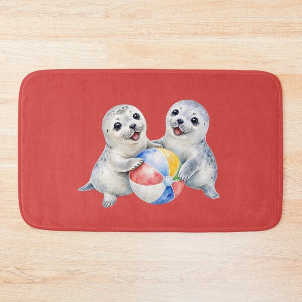 Item preview, Cute Baby Seals with Beach Ball - Watercolor Nursery Art designed and sold by PAPIRO SIGLO XXI.