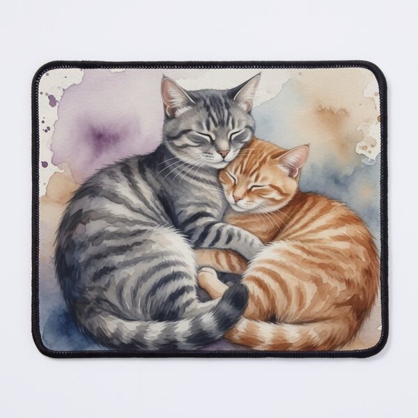 Item preview, Certified Cat Mom Gray Tabby and Orange Cat Watercolor Art designed and sold by Pioneer Spirit Market.
