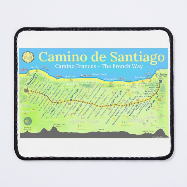 Item preview, Map of the Camino de Santiago designed and sold by Inspiring Maps.
