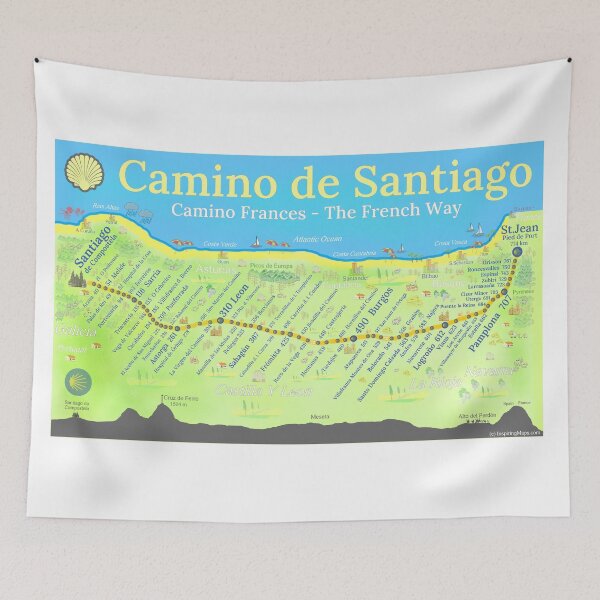 Item preview, Map of the Camino de Santiago designed and sold by Inspiring Maps.