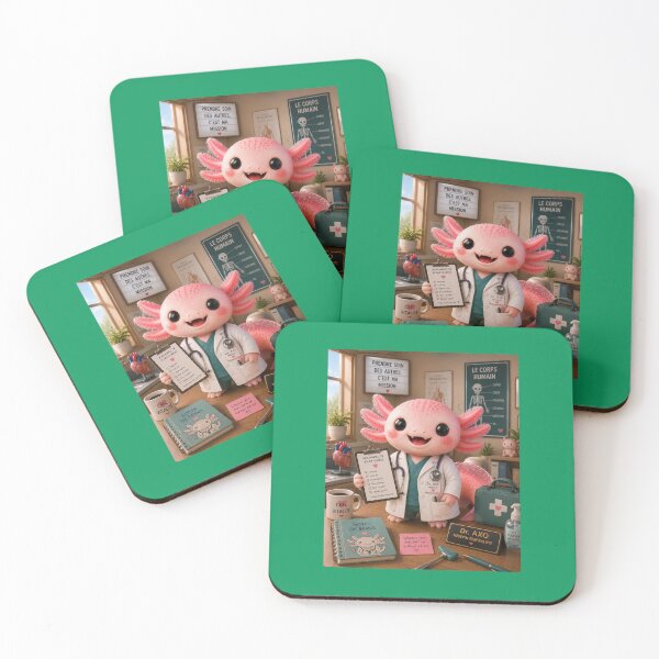 Item preview, 3D smiling axolotl doctor designed and sold by Axokris.