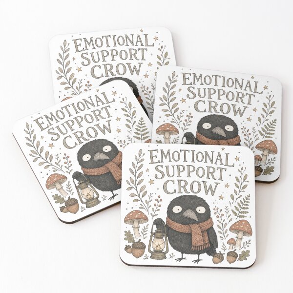Item preview, Emotional Support Crow | Cute Crow Cottagecore | Funny Cozy Gothic Raven Design designed and sold by Fernhaven.