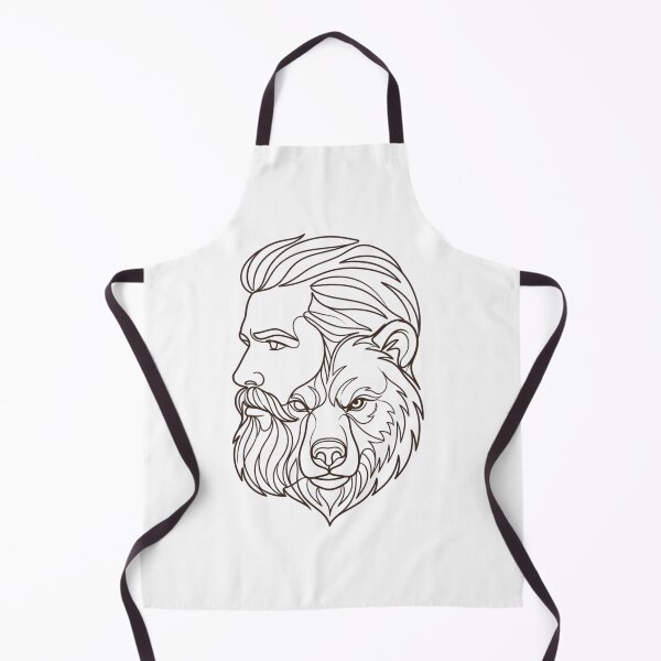 Item preview, Bearded Man and Bear Face Minimalist Line Art designed and sold by Woof-zil.