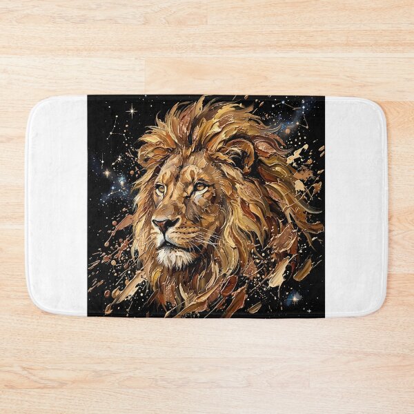 Item preview, Golden Majestic Lion Art - Abstract Impasto Celestial King designed and sold by SupernovaNote.