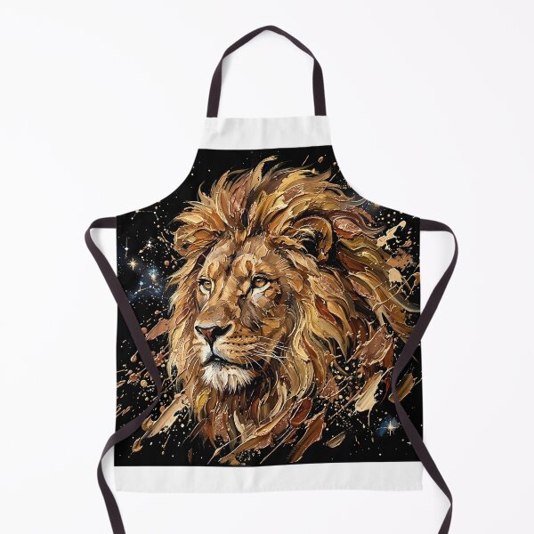 Item preview, Golden Majestic Lion Art - Abstract Impasto Celestial King designed and sold by SupernovaNote.