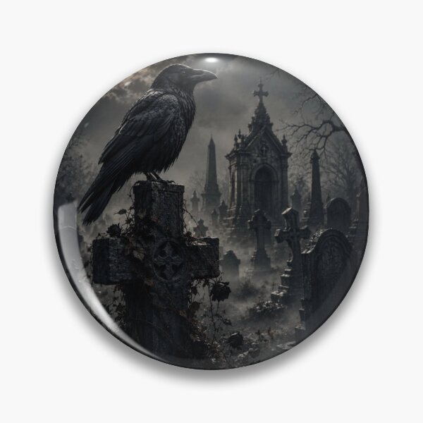 Item preview, Gothic Raven in Moonlit Cemetery designed and sold by VelarisMoon.