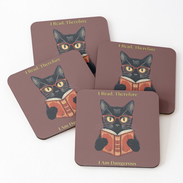 Item preview, I Read Therefore I Am Dangerous – Black Cat Reading Book Dark Academia designed and sold by     NovaCraft.