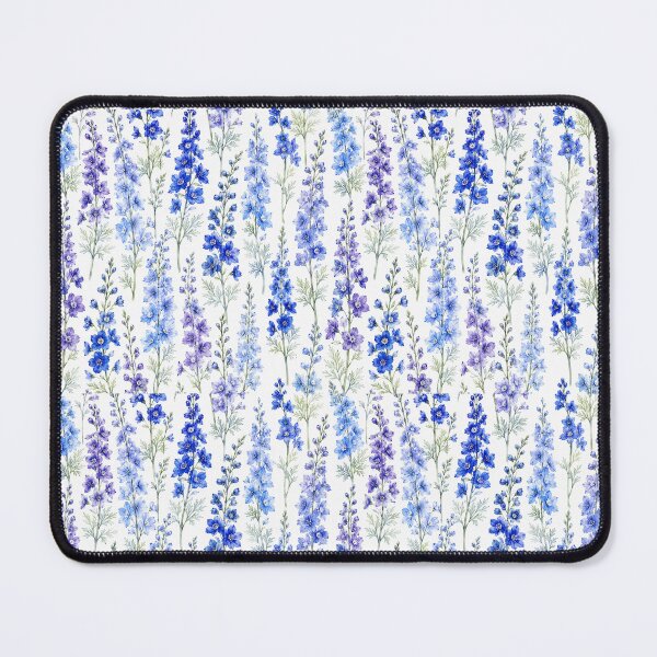 Item preview, Blue Larkspur Delphinium Watercolor Garden Seamless Pattern designed and sold by Inkworksbyshery.