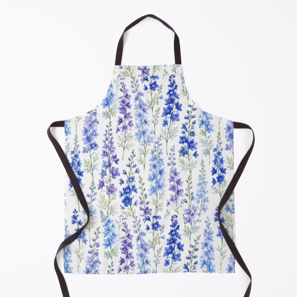 Item preview, Blue Larkspur Delphinium Watercolor Garden Seamless Pattern designed and sold by Inkworksbyshery.