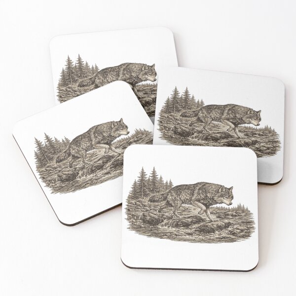 Item preview, Gray Wolf Crossing a Stream designed and sold by KrungiT Design .