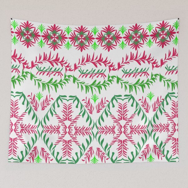 Item preview, Seamless Tropical Botanical Pattern with Pink and Green Floral Motifs designed and sold by Ei-Ei.