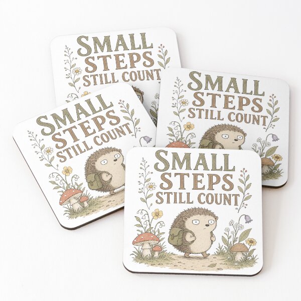 Item preview, Small Steps Still Count | Motivational Hedgehog | Cute Woodland Encouragement Design designed and sold by Fernhaven.