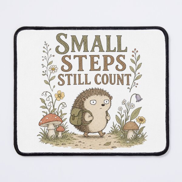 Item preview, Small Steps Still Count | Motivational Hedgehog | Cute Woodland Encouragement Design designed and sold by Fernhaven.