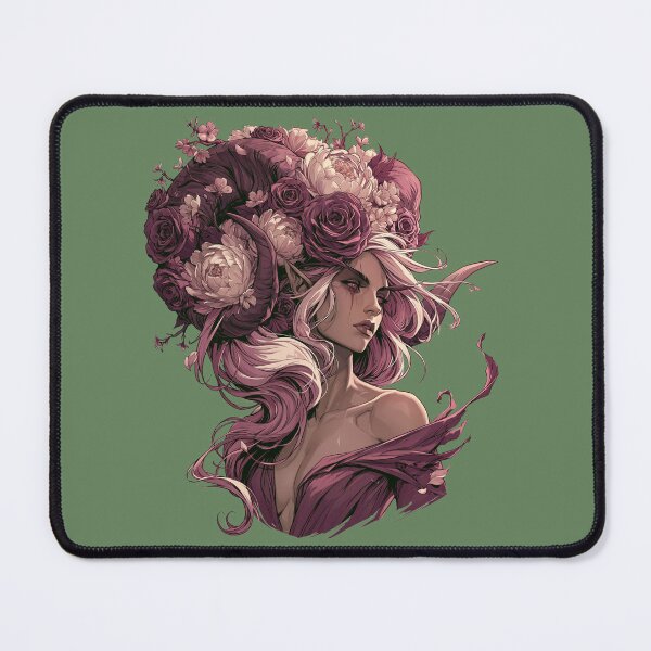 Item preview, Rose Horned Goddess Fantasy Art designed and sold by MythicMood.