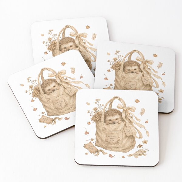 Item preview, Cute Hedgehog Canvas Tote Bag Coquette Cottagecore Aesthetic designed and sold by AQUILAKREO.