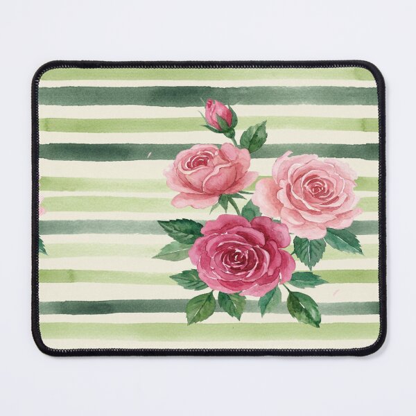 Item preview, Cottagecore Rose and Sage Stripes Pattern designed and sold by wissal.studio.