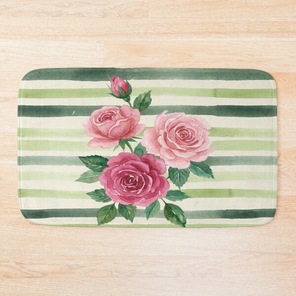 Item preview, Cottagecore Rose and Sage Stripes Pattern designed and sold by wissal.studio.