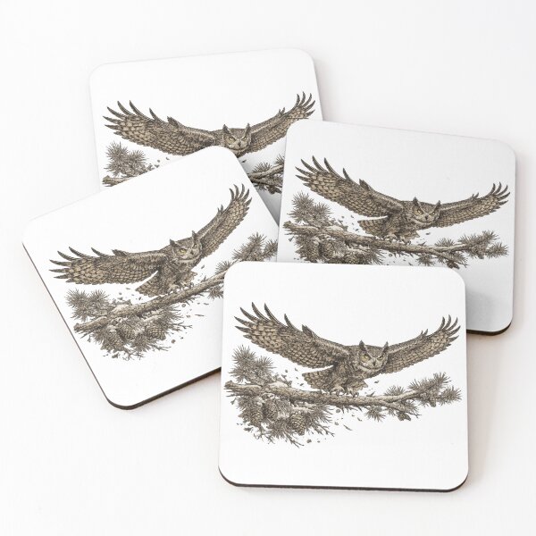 Item preview, Great Horned Owl Taking Flight designed and sold by KrungiT Design .
