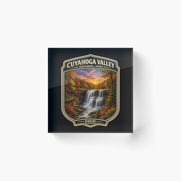 Item preview, Cuyahoga Valley National Park Badge Sticker | Brandywine Falls Bigfoot Art designed and sold by Swanny's Custom T-shirt and Gift Designs.